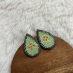 German Silver Hand Painted Studs