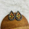 German Silver Hand Painted Studs