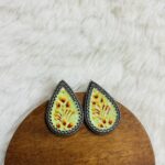 German Silver Hand Painted Studs