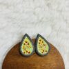 German Silver Hand Painted Studs